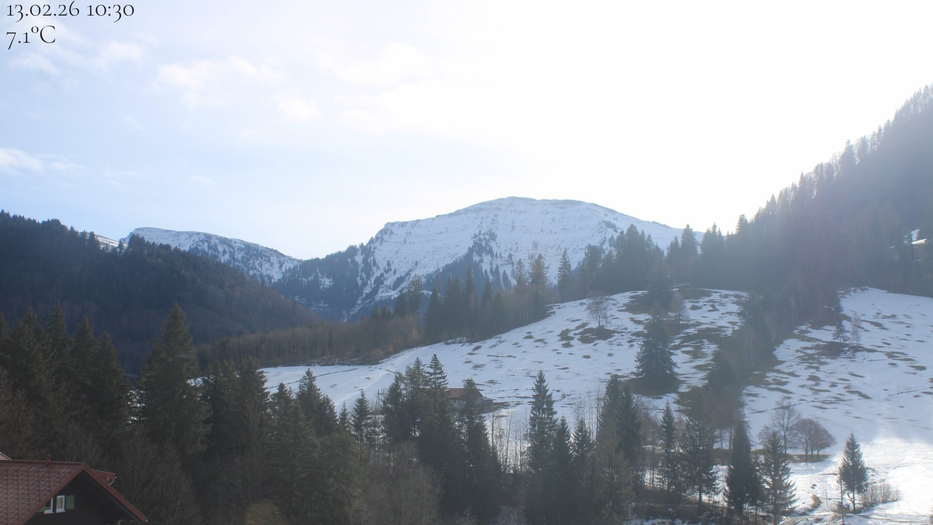 Archiv Foto Webcam Oberstaufen - Blick Hochgrat vom Biohotel Schratt
