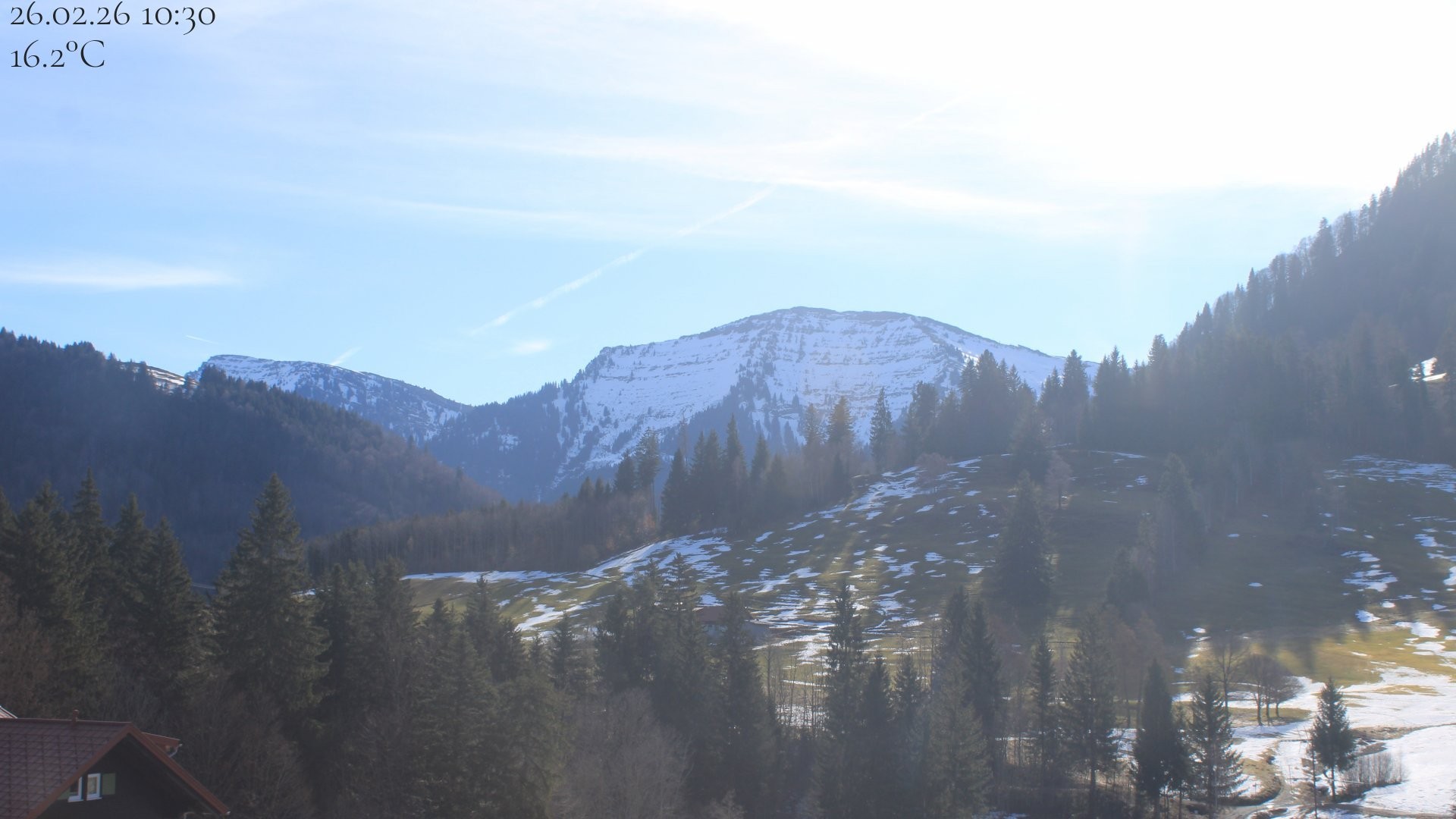 Archiv Foto Webcam Oberstaufen - Blick Hochgrat vom Biohotel Schratt
