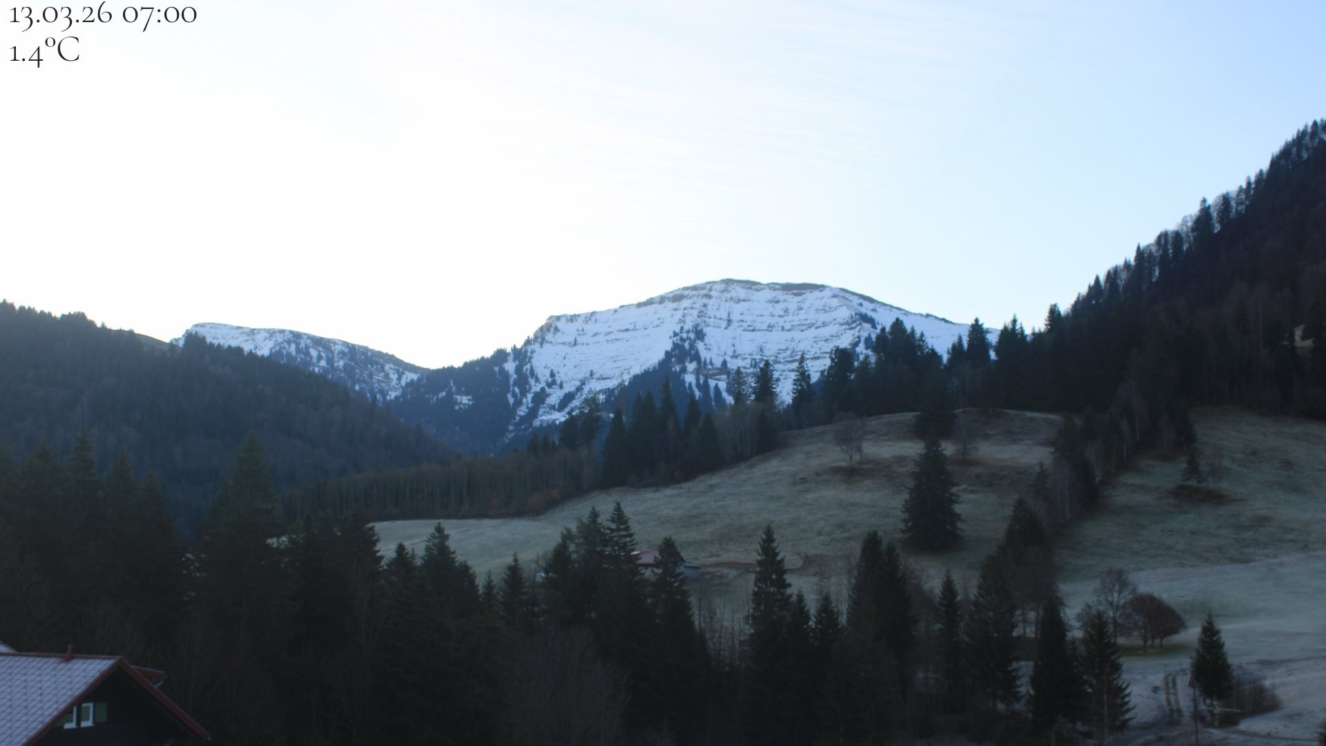 Archiv Foto Webcam Oberstaufen - Blick Hochgrat vom Biohotel Schratt