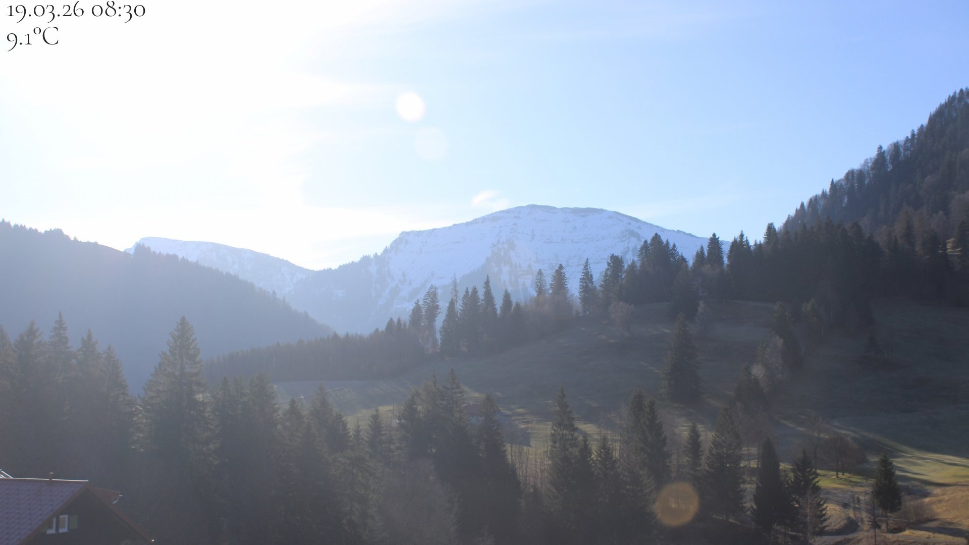 Archiv Foto Webcam Oberstaufen - Blick Hochgrat vom Biohotel Schratt