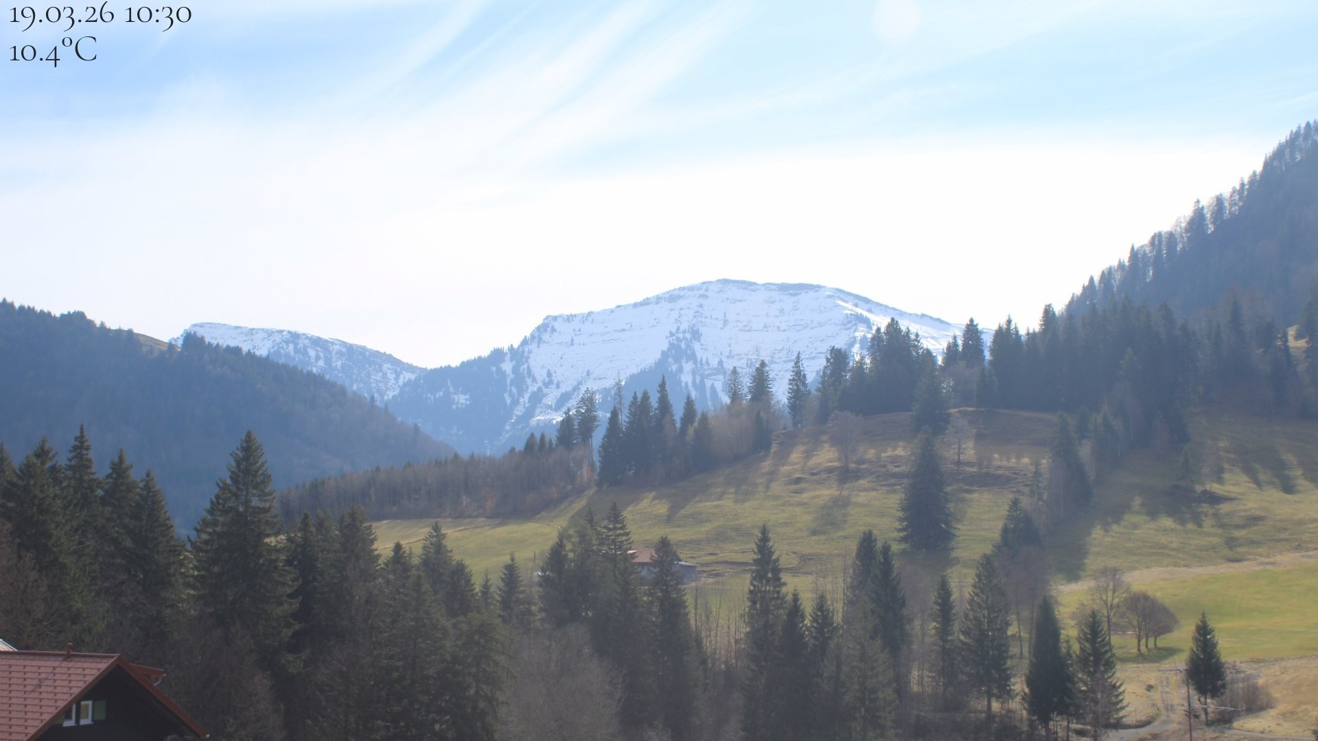 Archiv Foto Webcam Oberstaufen - Blick Hochgrat vom Biohotel Schratt