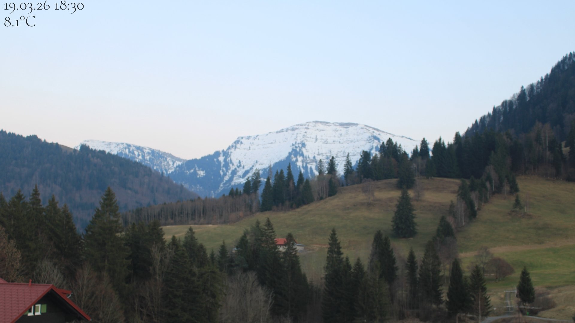 Archiv Foto Webcam Oberstaufen - Blick Hochgrat vom Biohotel Schratt