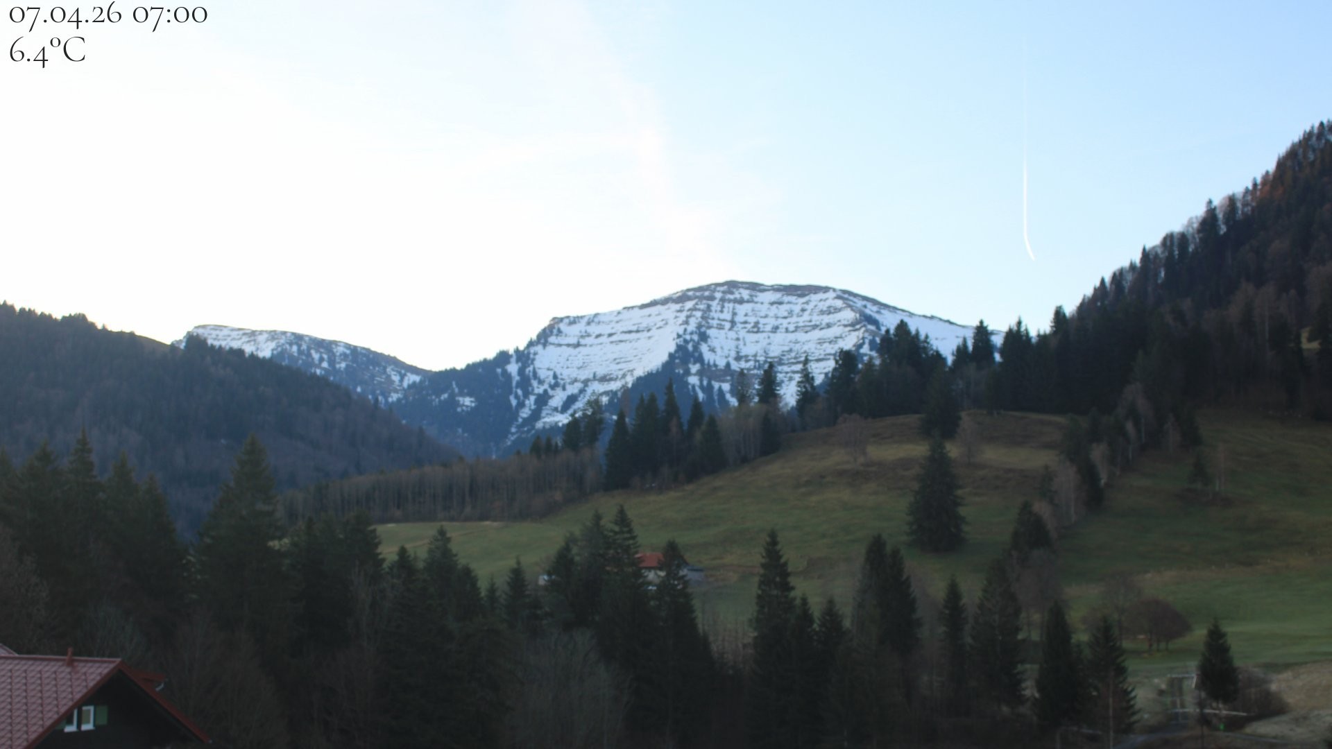 Archived image Webcam Oberstaufen - View Hochgrat from Hotel Schratt