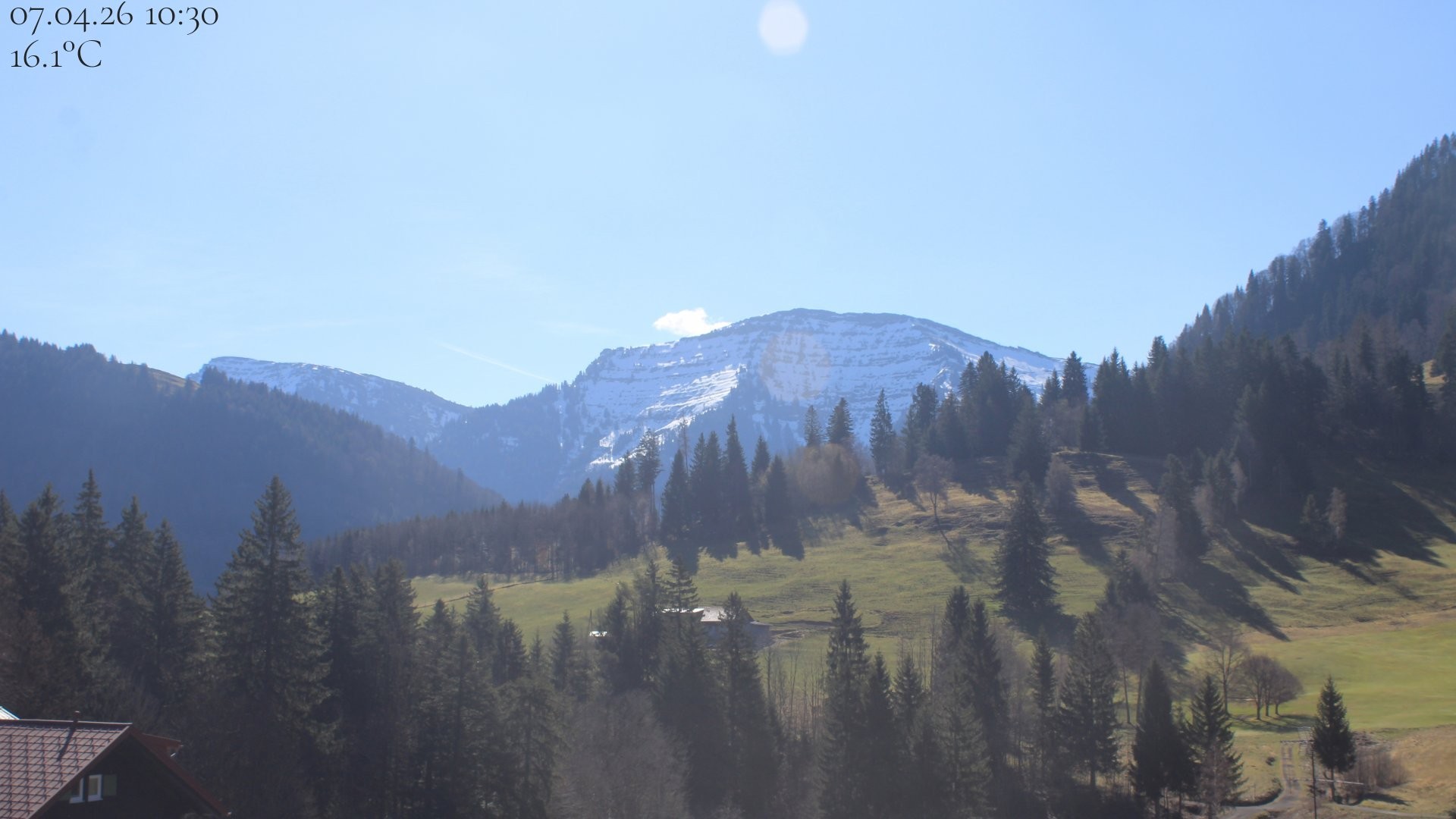Archived image Webcam Oberstaufen - View Hochgrat from Hotel Schratt