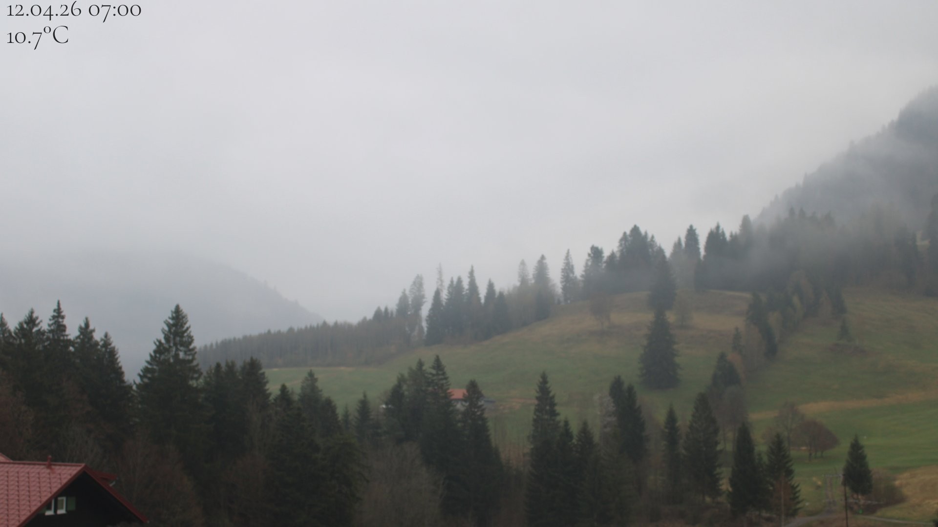 Archived image Webcam Oberstaufen - View Hochgrat from Hotel Schratt
