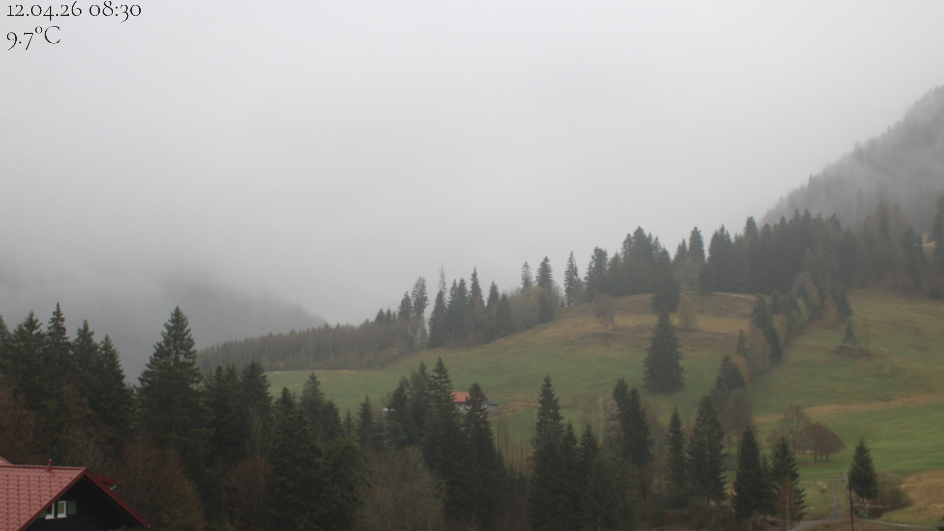 Archived image Webcam Oberstaufen - View Hochgrat from Hotel Schratt