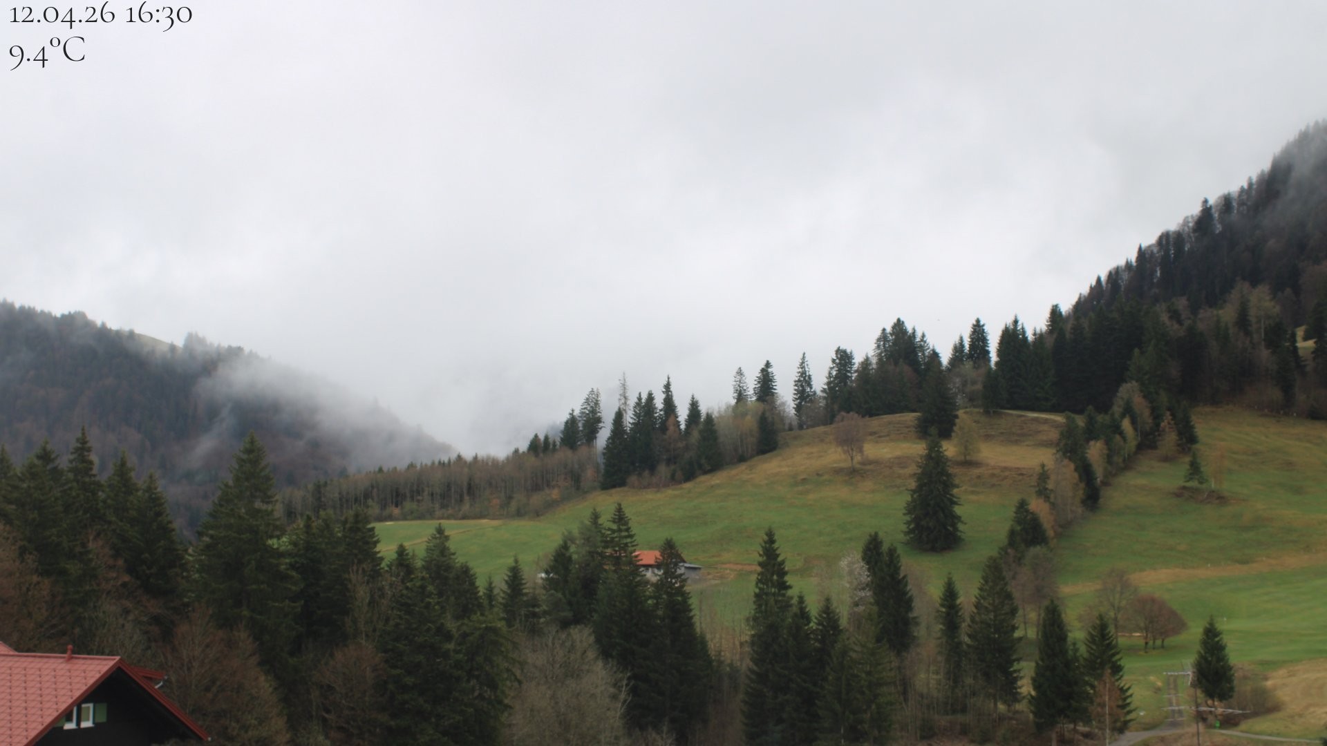 Archived image Webcam Oberstaufen - View Hochgrat from Hotel Schratt