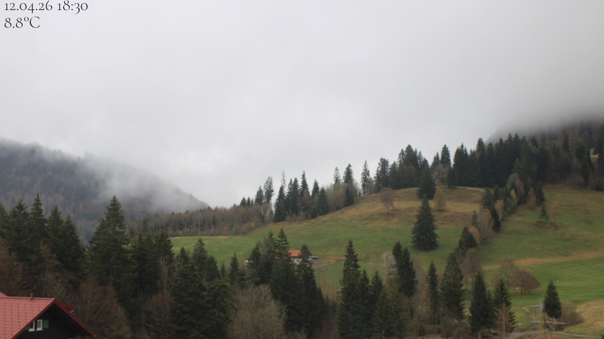 Archived image Webcam Oberstaufen - View Hochgrat from Hotel Schratt