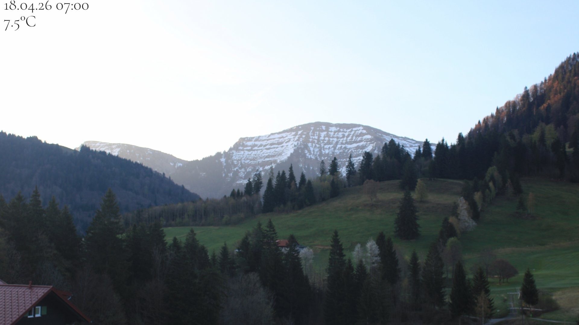 Archived image Webcam Oberstaufen - View Hochgrat from Hotel Schratt