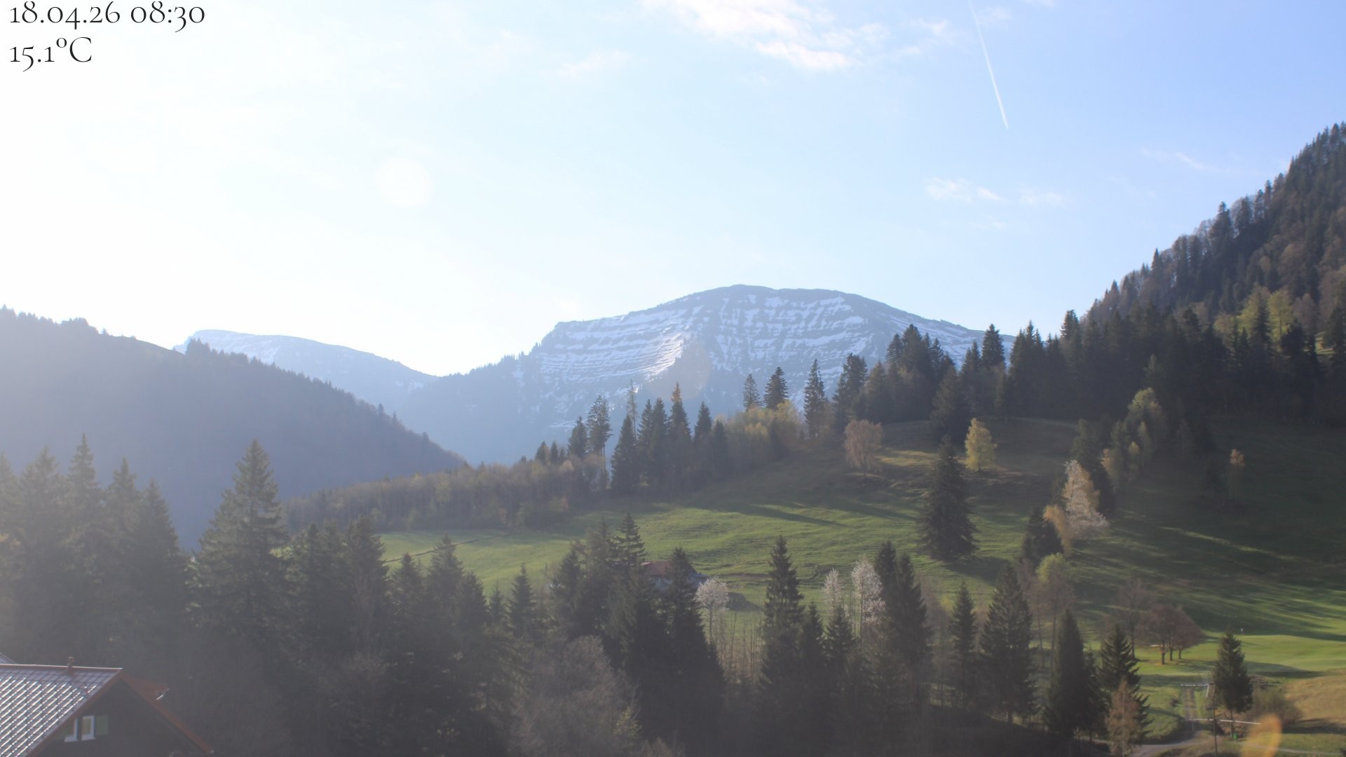 Archived image Webcam Oberstaufen - View Hochgrat from Hotel Schratt