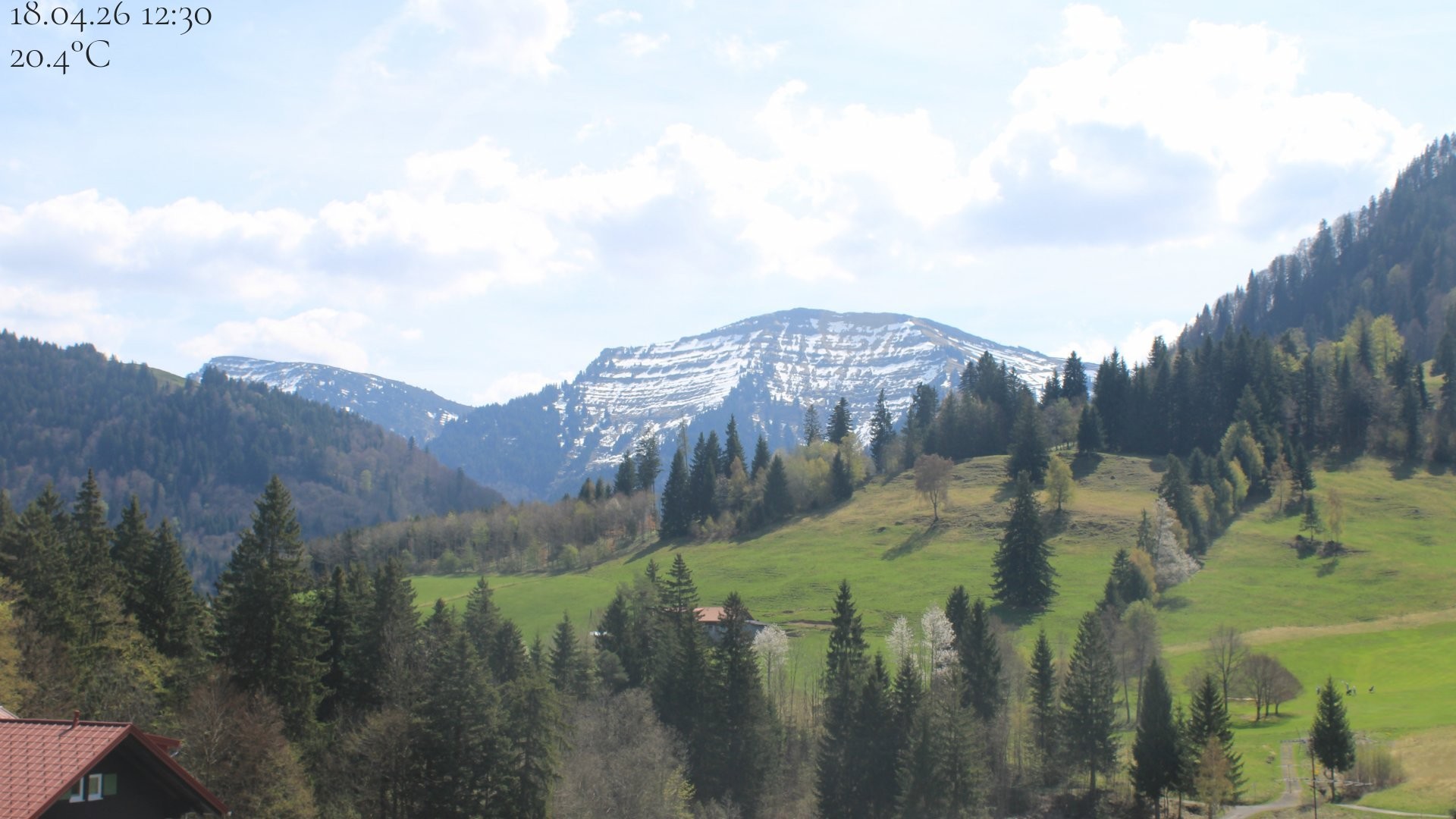 Archiv Foto Webcam Oberstaufen - Blick Hochgrat vom Biohotel Schratt