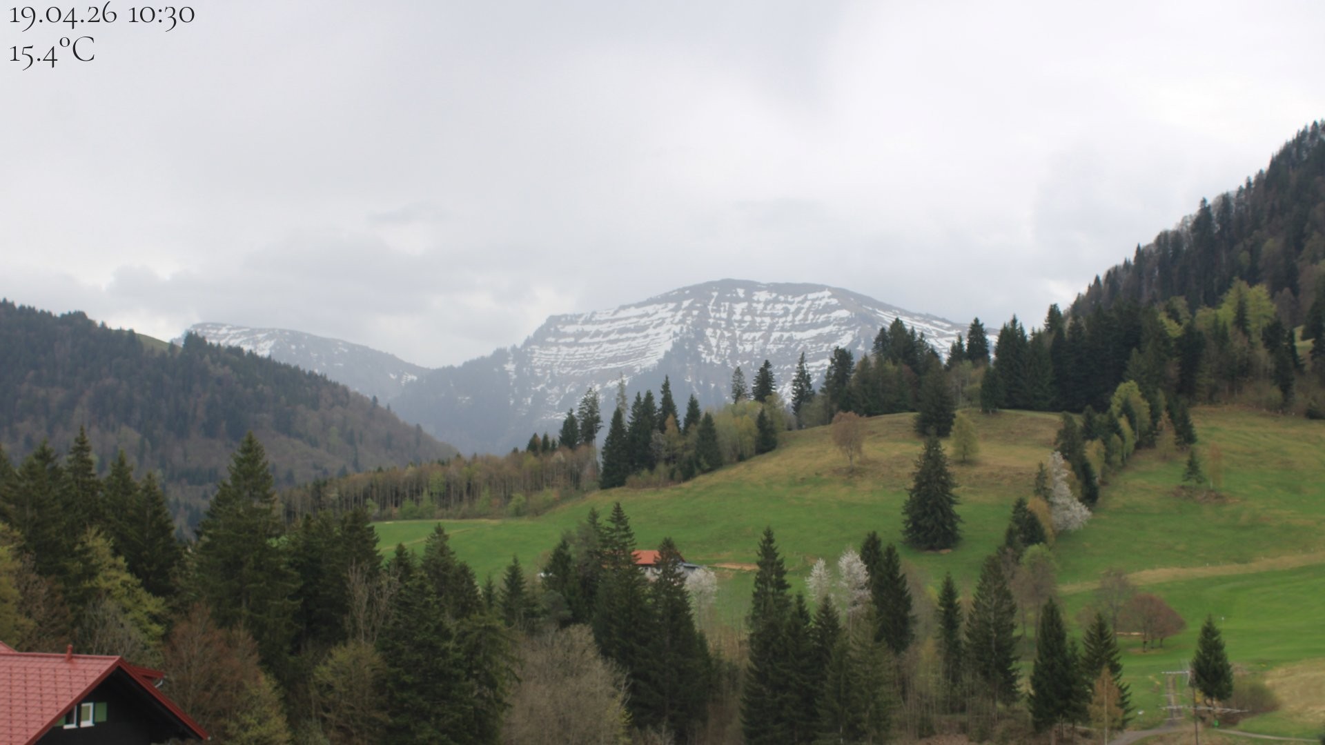 Archiv Foto Webcam Oberstaufen - Blick Hochgrat vom Biohotel Schratt