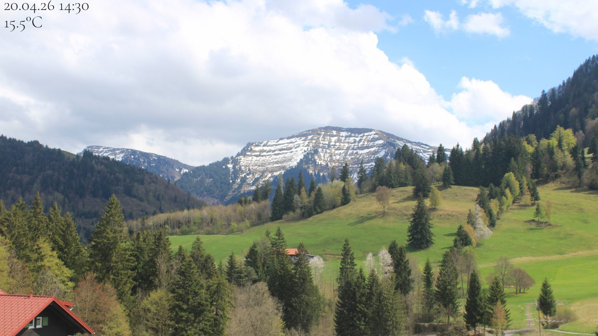 Archiv Foto Webcam Oberstaufen - Blick Hochgrat vom Biohotel Schratt