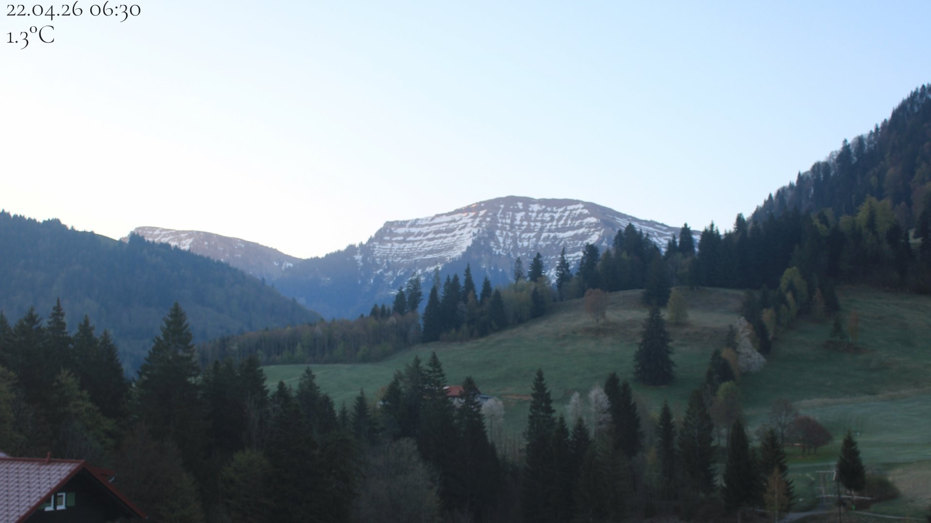 Archived image Webcam Oberstaufen - View Hochgrat from Hotel Schratt