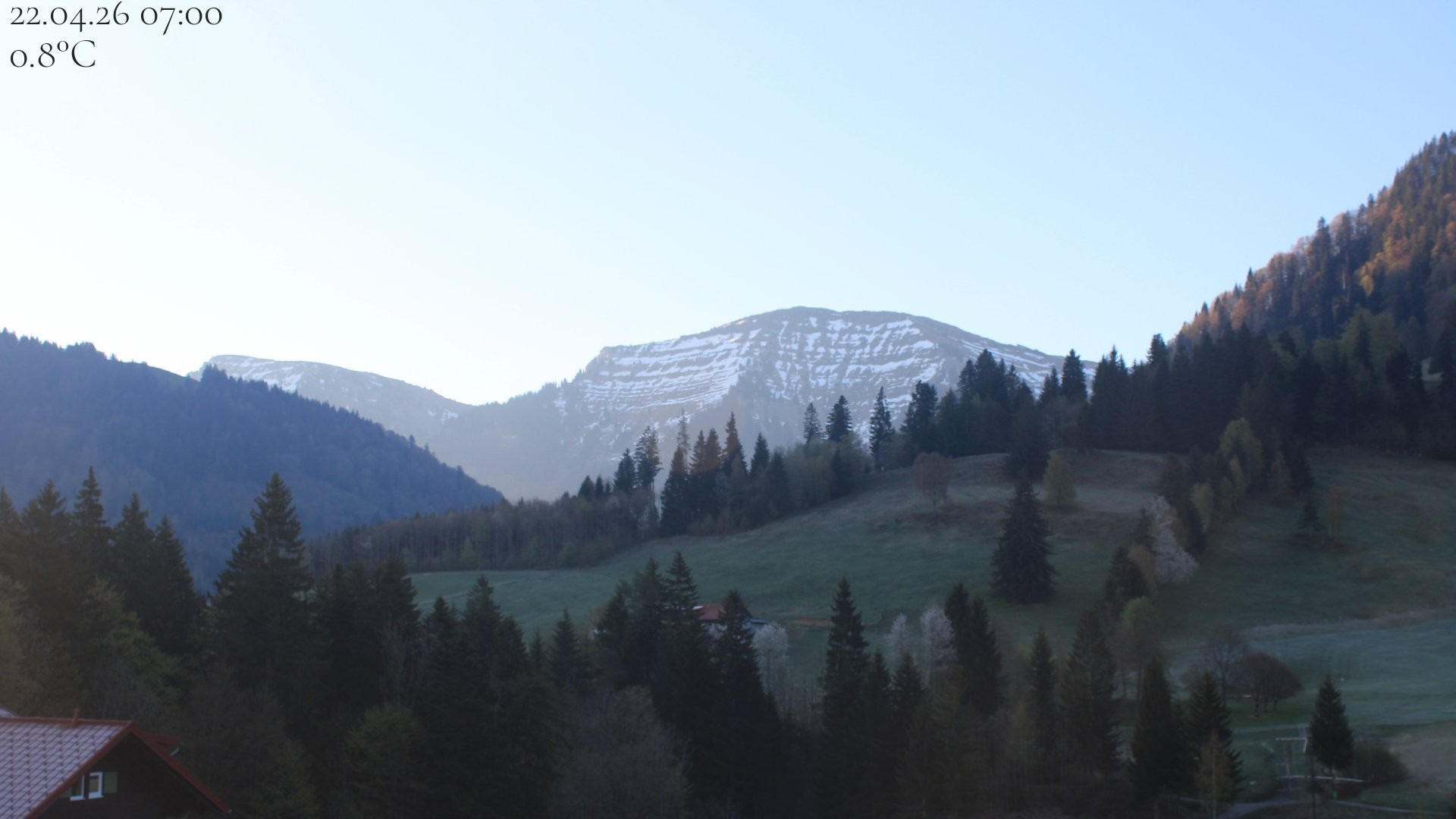 Archived image Webcam Oberstaufen - View Hochgrat from Hotel Schratt