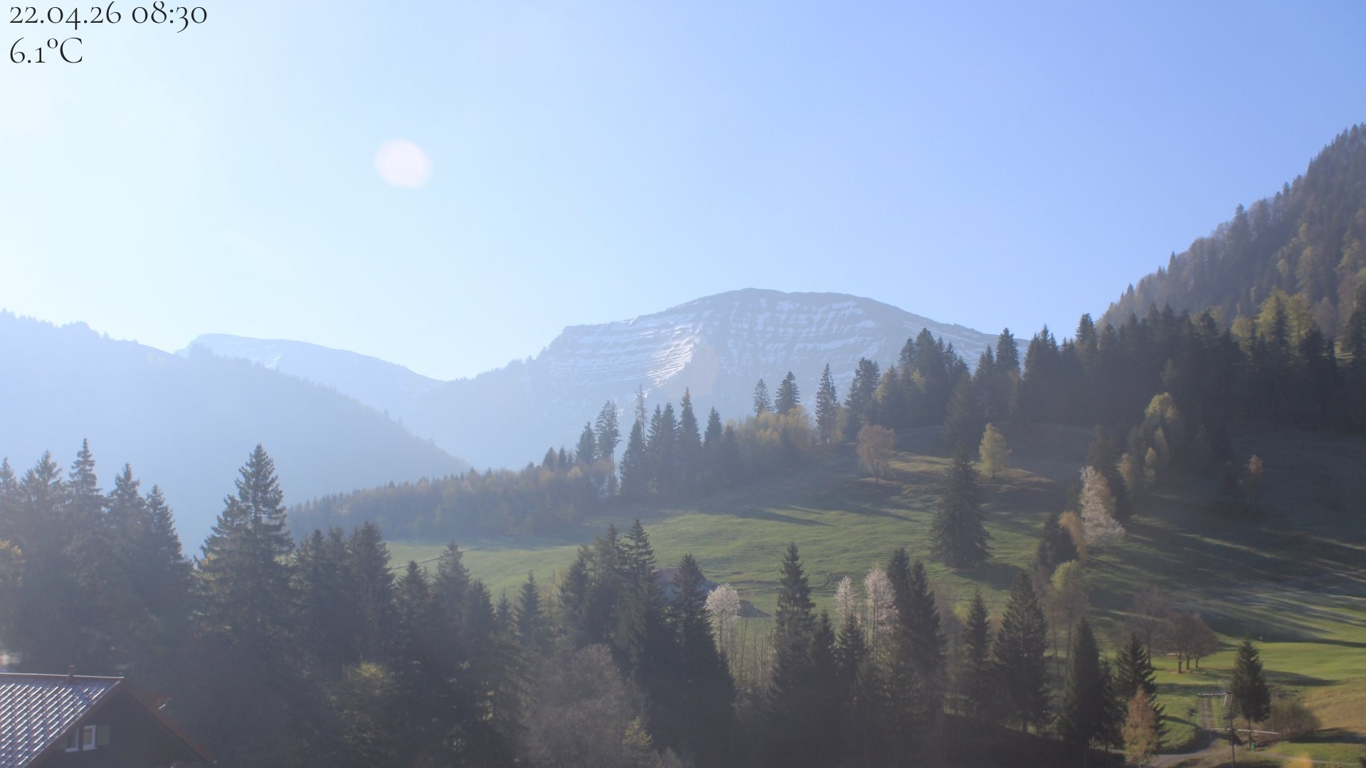 Archived image Webcam Oberstaufen - View Hochgrat from Hotel Schratt