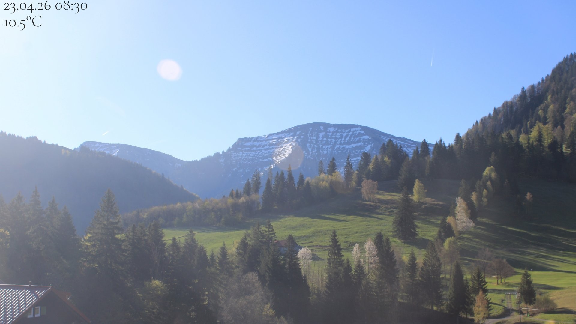 Archiv Foto Webcam Oberstaufen - Blick Hochgrat vom Biohotel Schratt