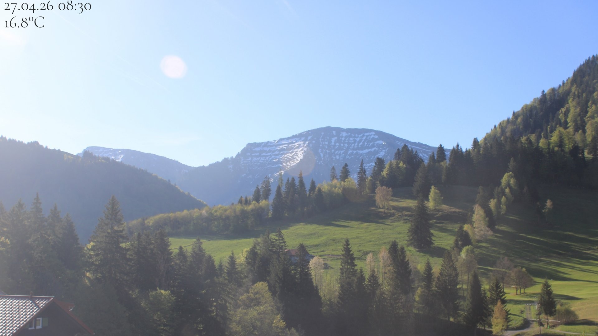 Archiv Foto Webcam Oberstaufen - Blick Hochgrat vom Biohotel Schratt