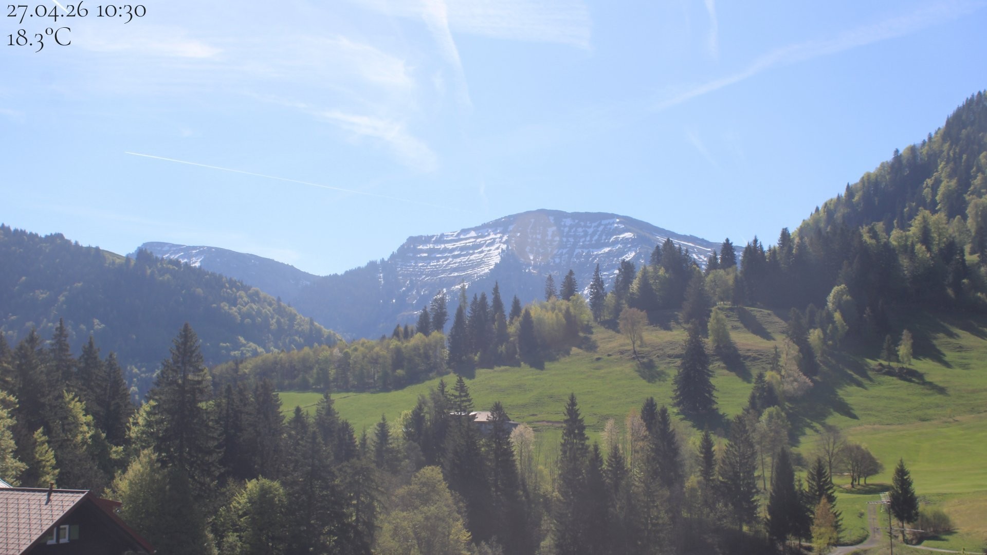 Archiv Foto Webcam Oberstaufen - Blick Hochgrat vom Biohotel Schratt