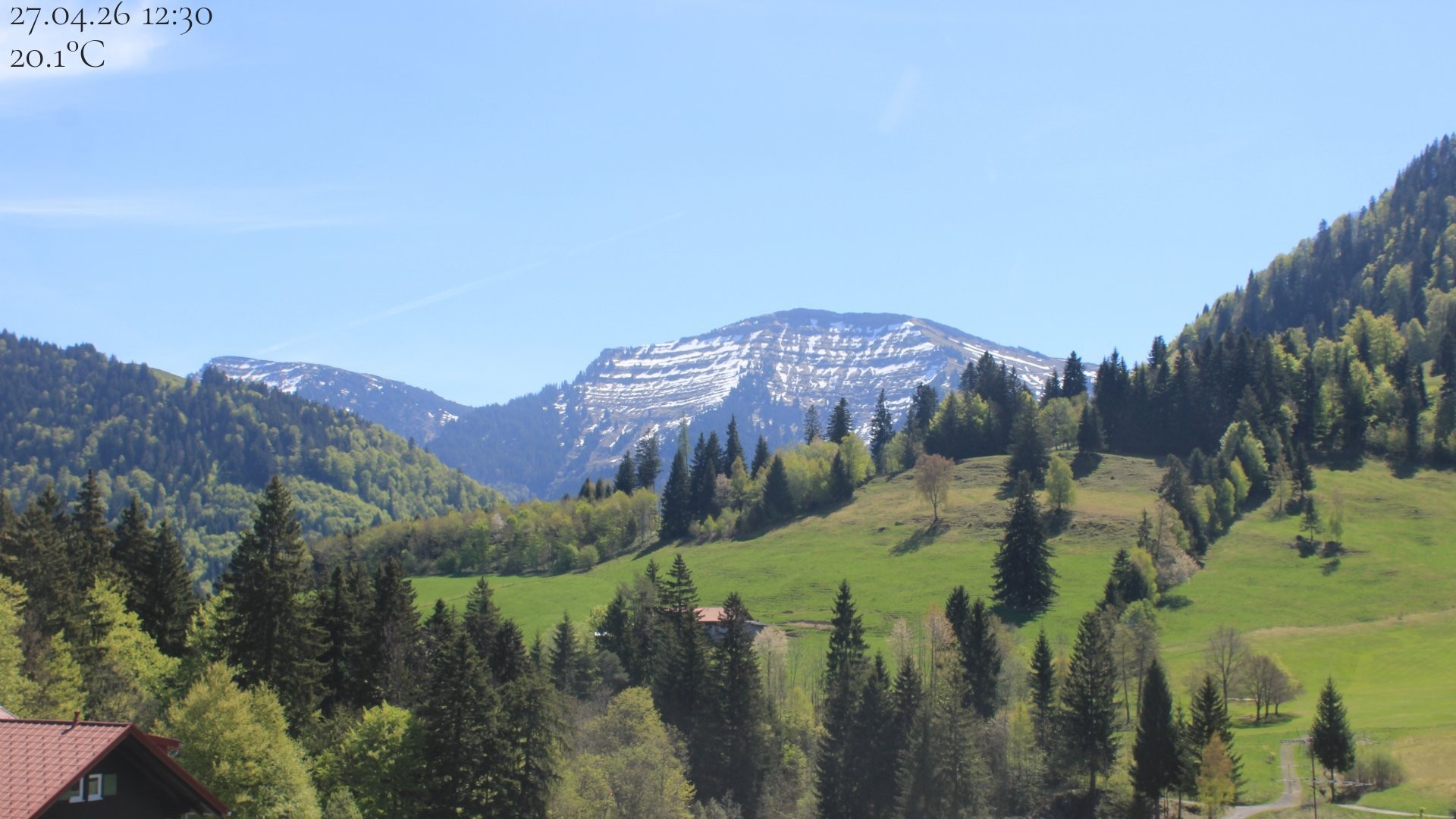 Archiv Foto Webcam Oberstaufen - Blick Hochgrat vom Biohotel Schratt