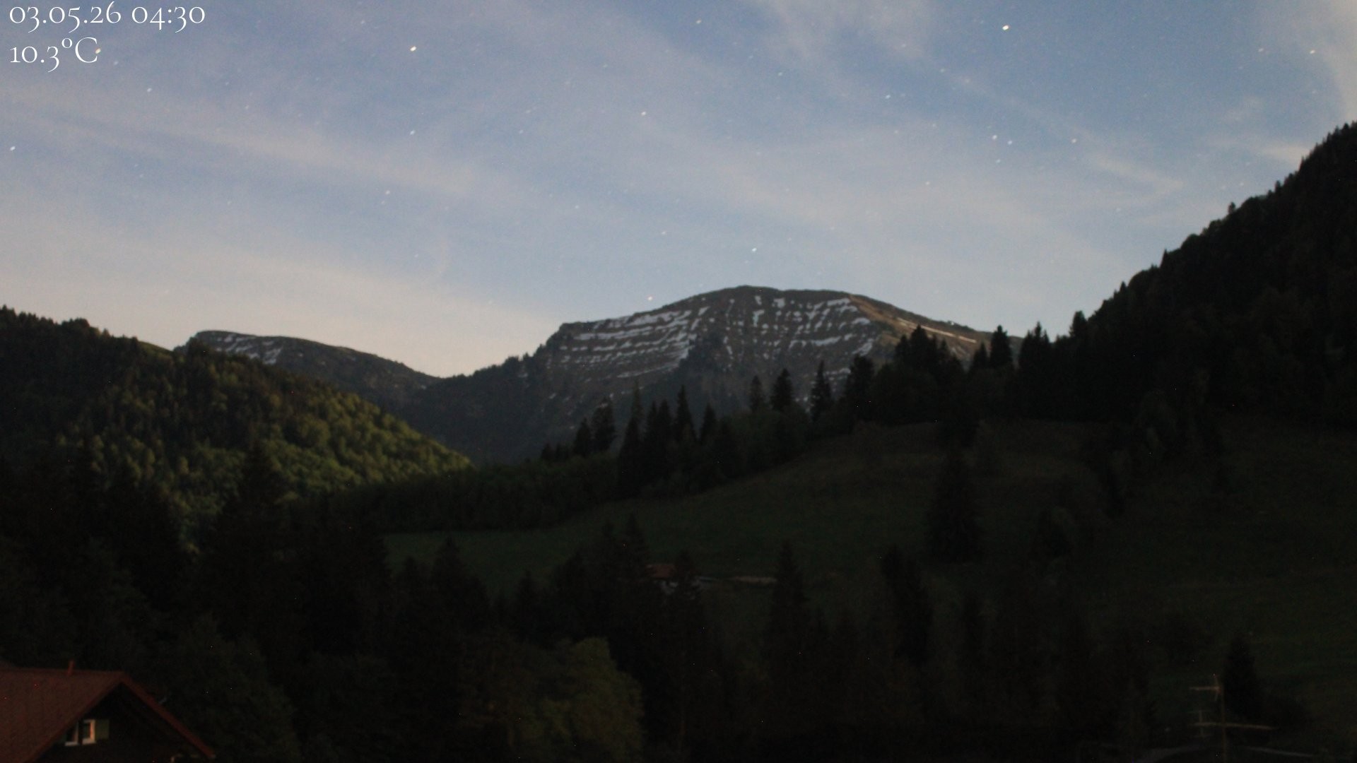 Archiv Foto Webcam Oberstaufen - Blick Hochgrat vom Biohotel Schratt