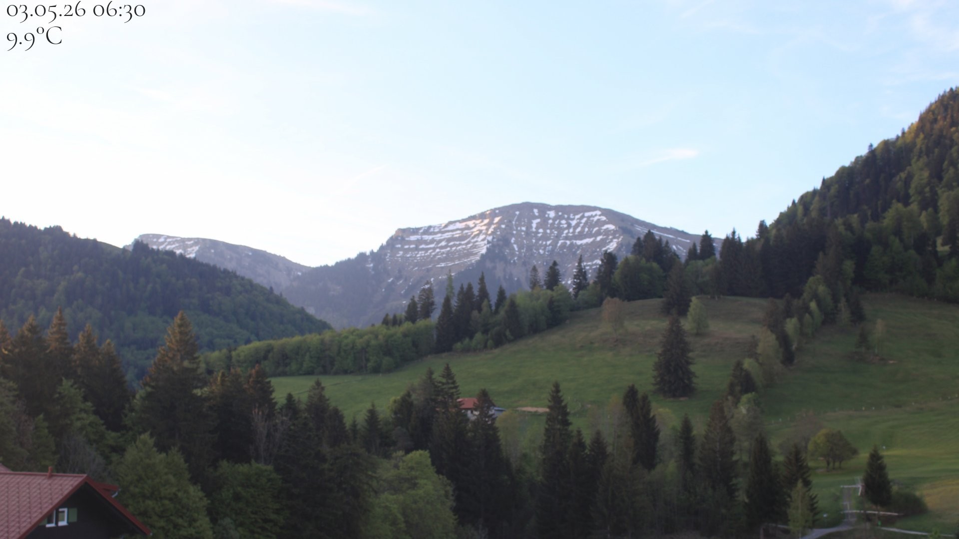 Archiv Foto Webcam Oberstaufen - Blick Hochgrat vom Biohotel Schratt