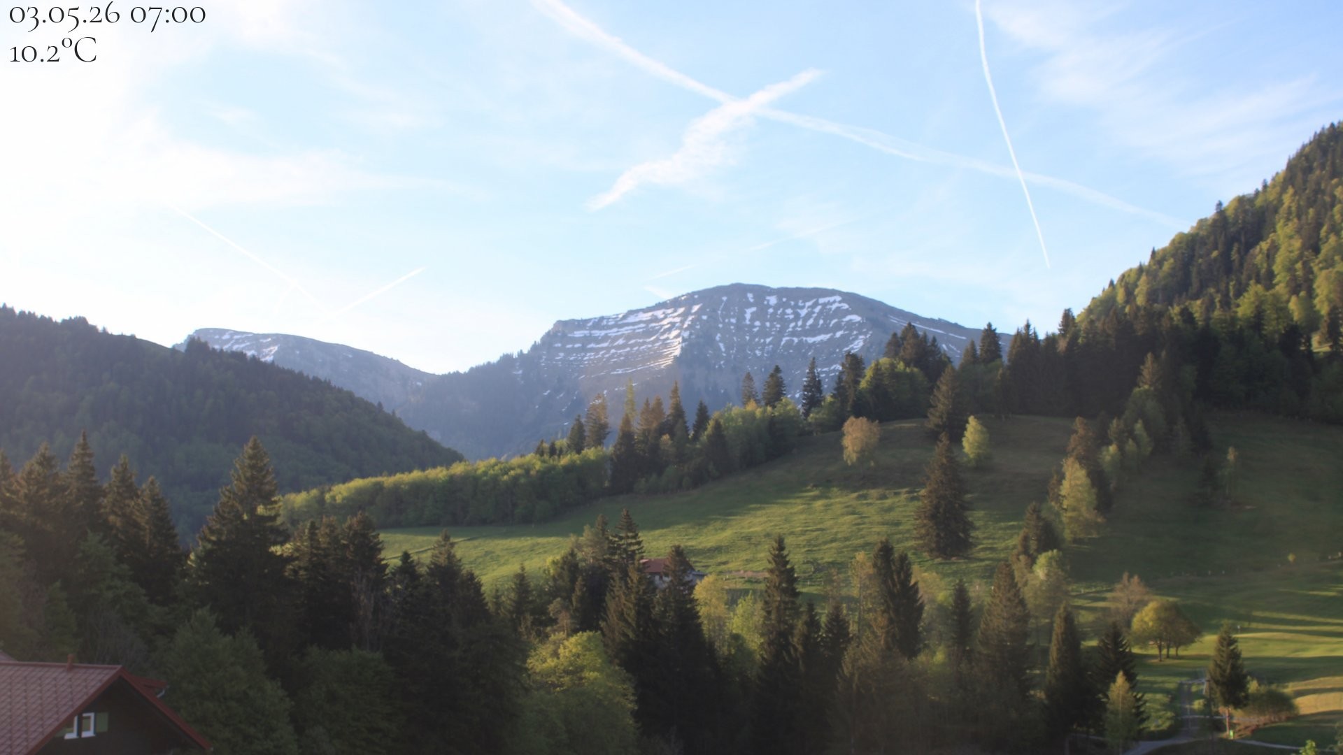 Archiv Foto Webcam Oberstaufen - Blick Hochgrat vom Biohotel Schratt