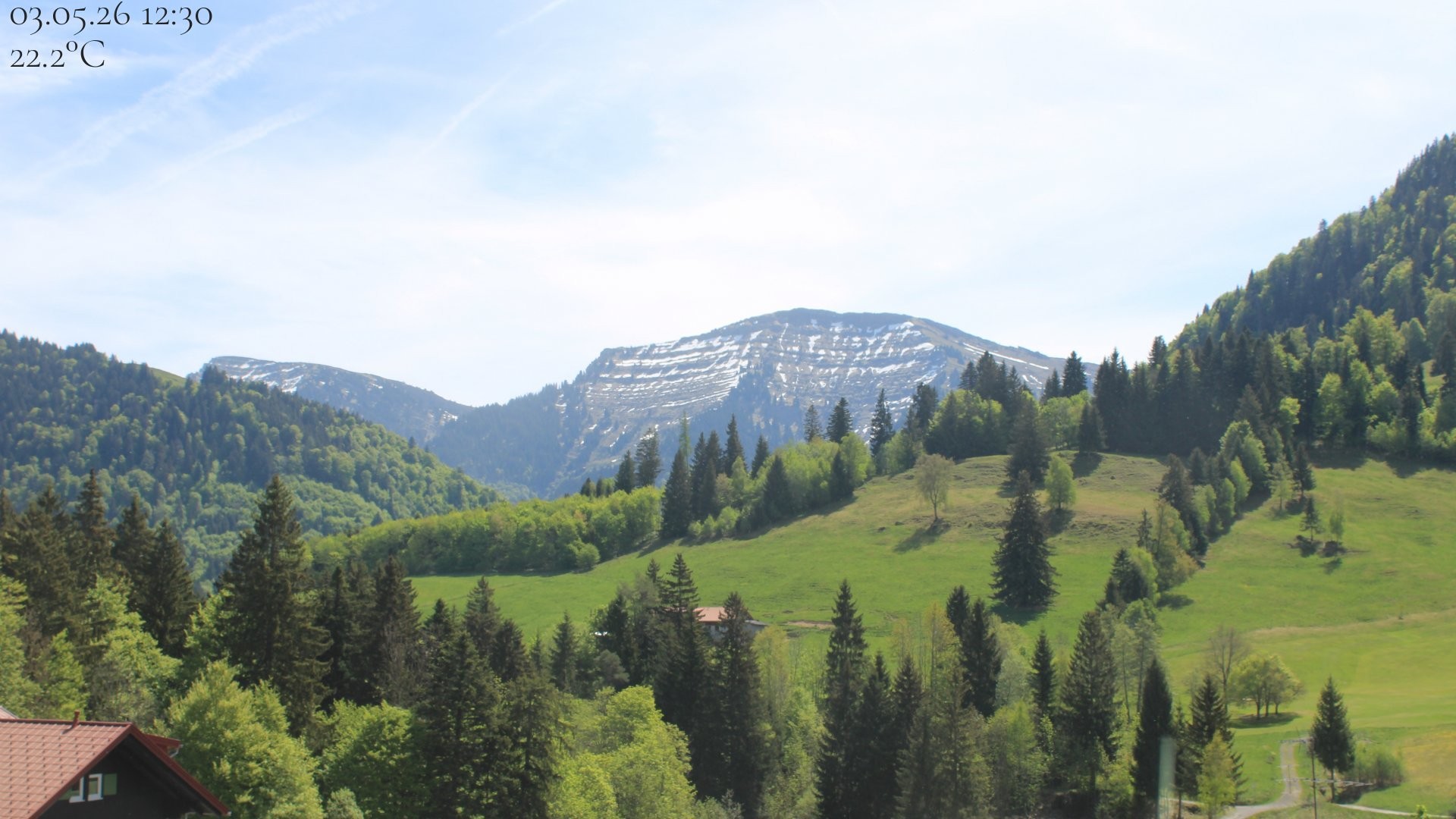 Archiv Foto Webcam Oberstaufen - Blick Hochgrat vom Biohotel Schratt