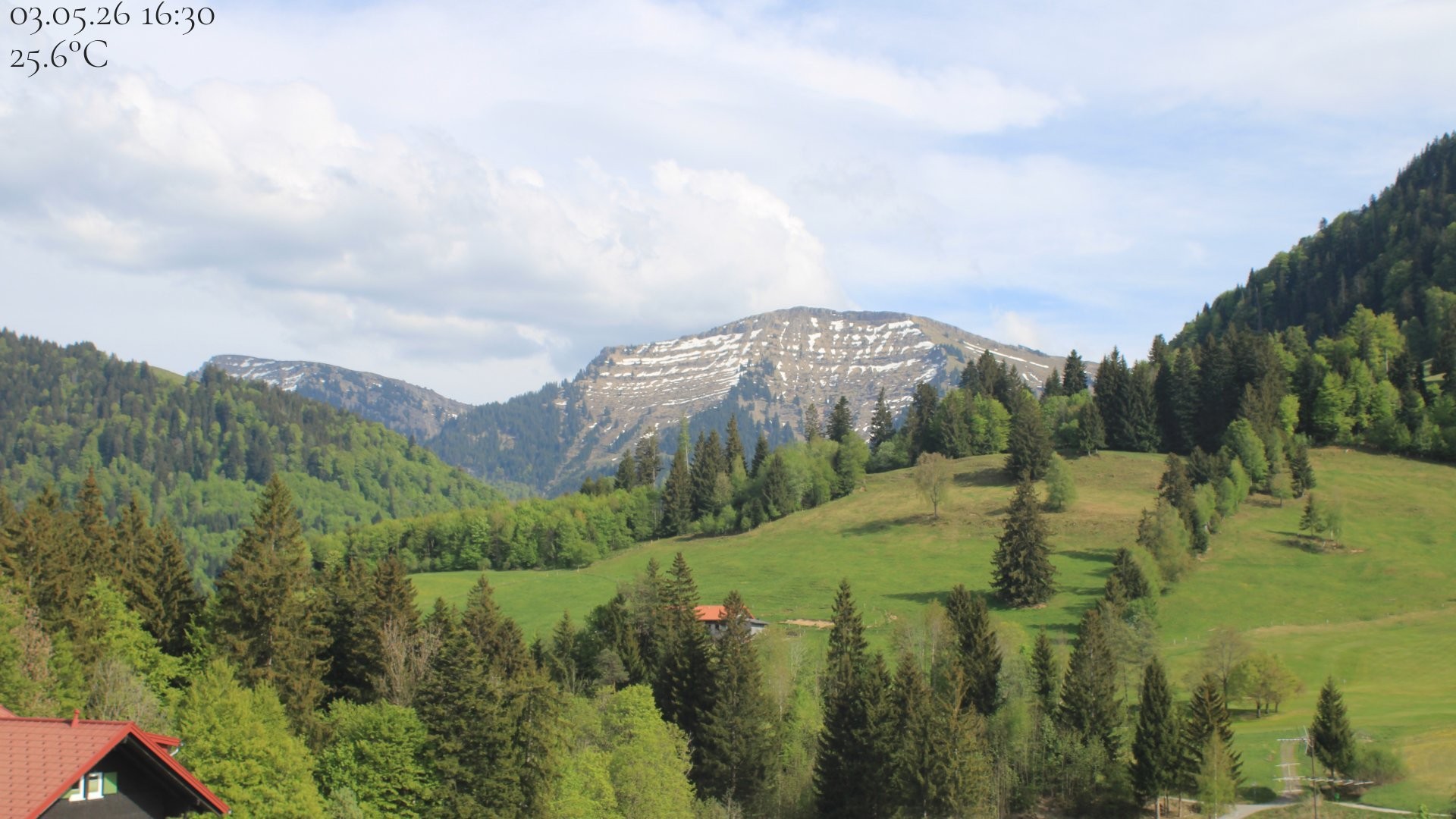 Archiv Foto Webcam Oberstaufen - Blick Hochgrat vom Biohotel Schratt