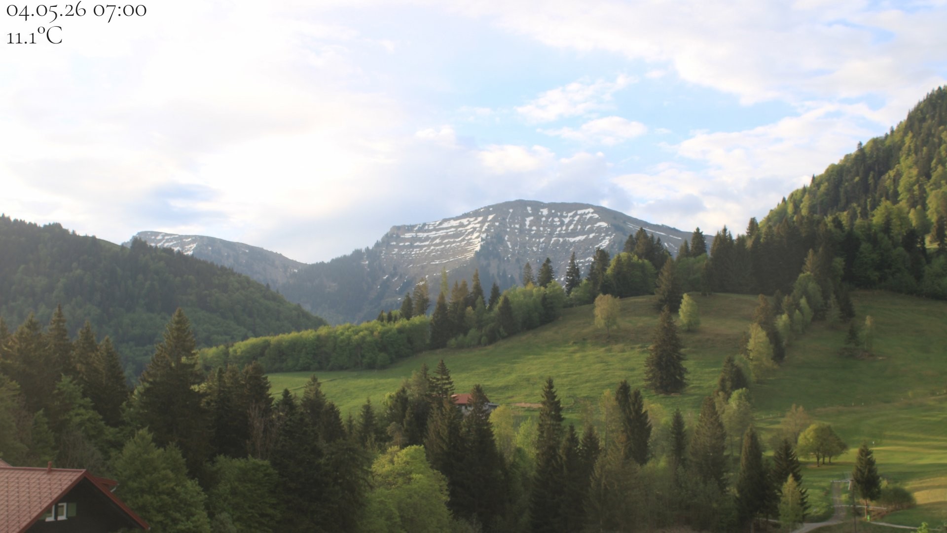 Archived image Webcam Oberstaufen - View Hochgrat from Hotel Schratt