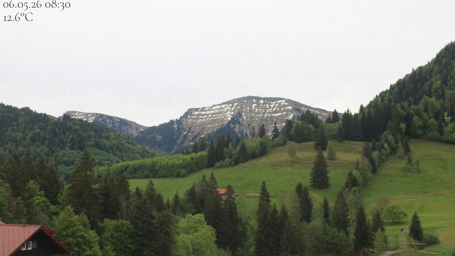 Archiv Foto Webcam Oberstaufen - Blick Hochgrat vom Biohotel Schratt