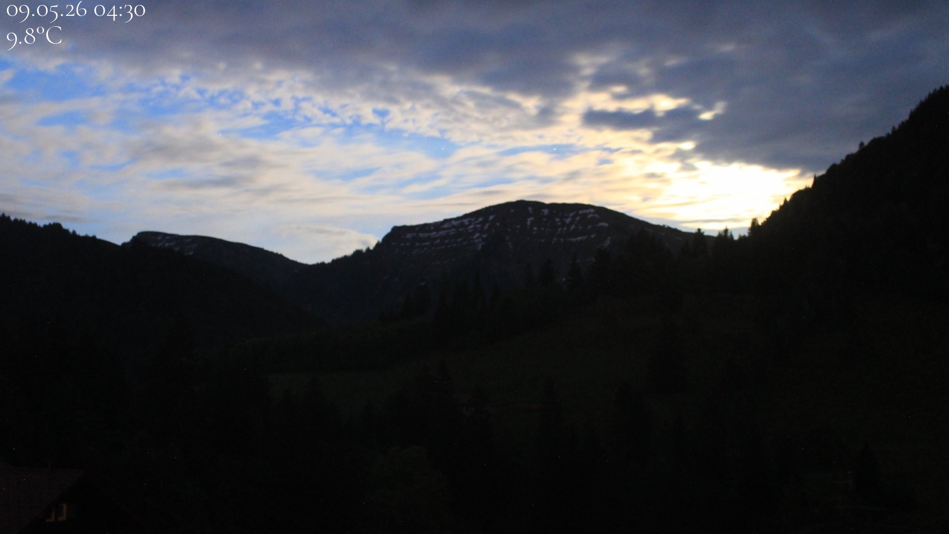 Archiv Foto Webcam Oberstaufen - Blick Hochgrat vom Biohotel Schratt