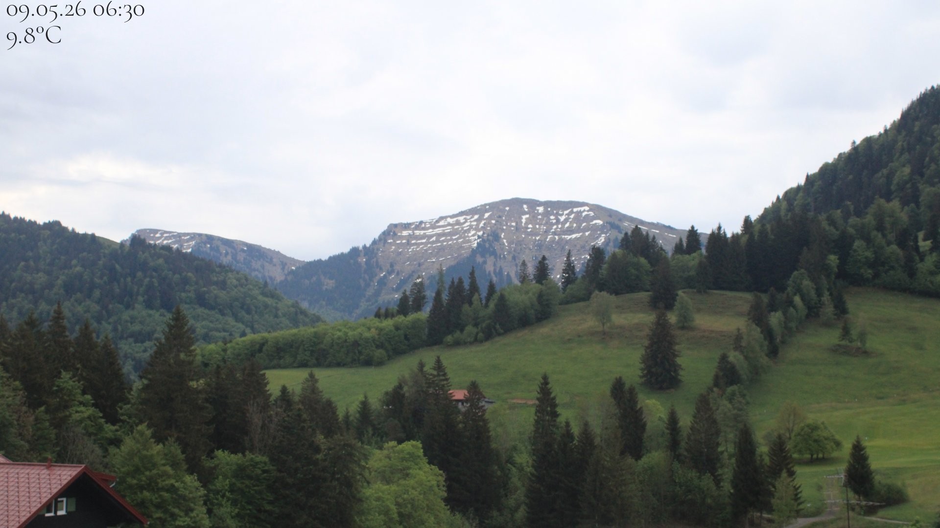 Archiv Foto Webcam Oberstaufen - Blick Hochgrat vom Biohotel Schratt