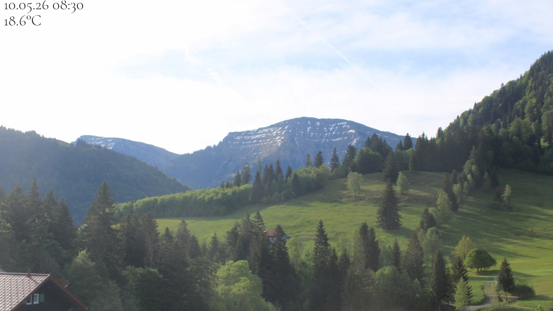 Archiv Foto Webcam Oberstaufen - Blick Hochgrat vom Biohotel Schratt