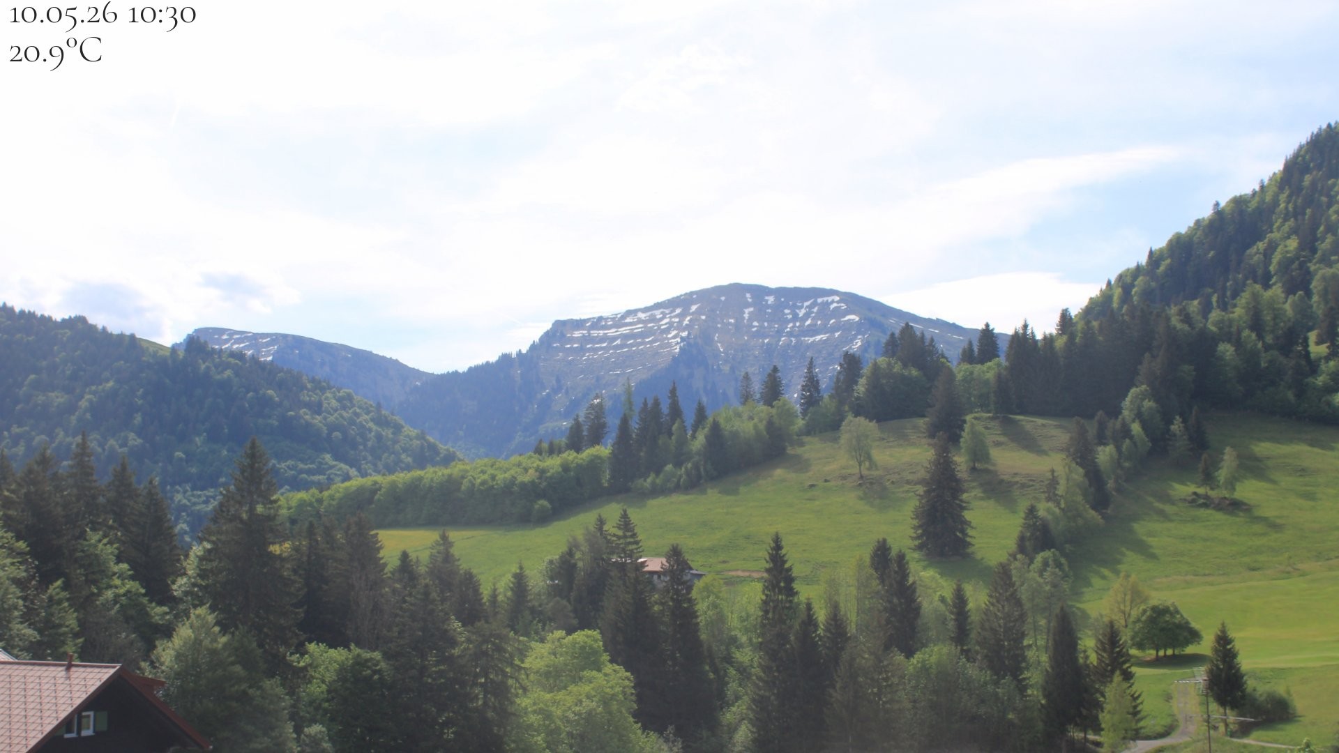 Archiv Foto Webcam Oberstaufen - Blick Hochgrat vom Biohotel Schratt