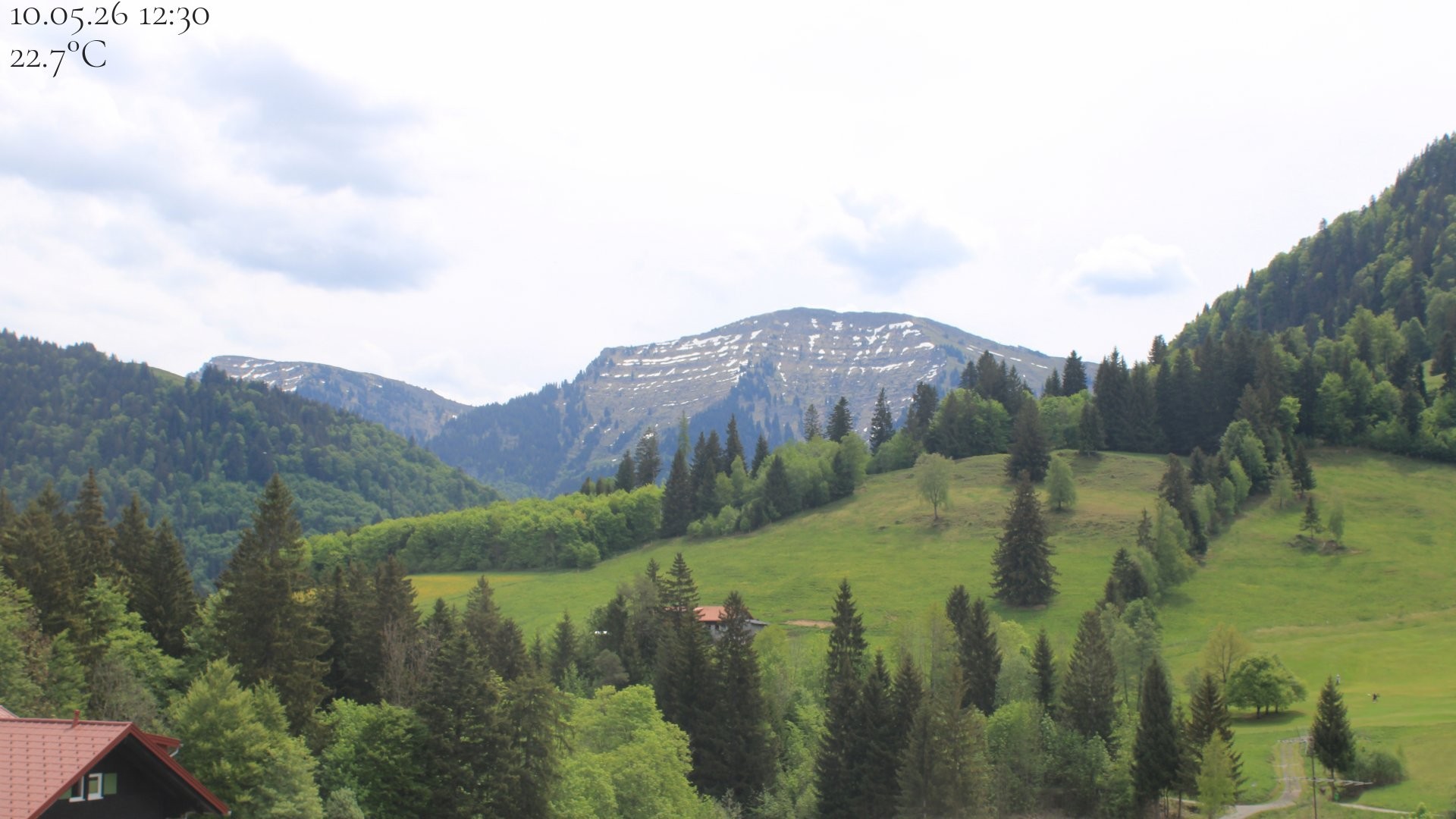 Archiv Foto Webcam Oberstaufen - Blick Hochgrat vom Biohotel Schratt