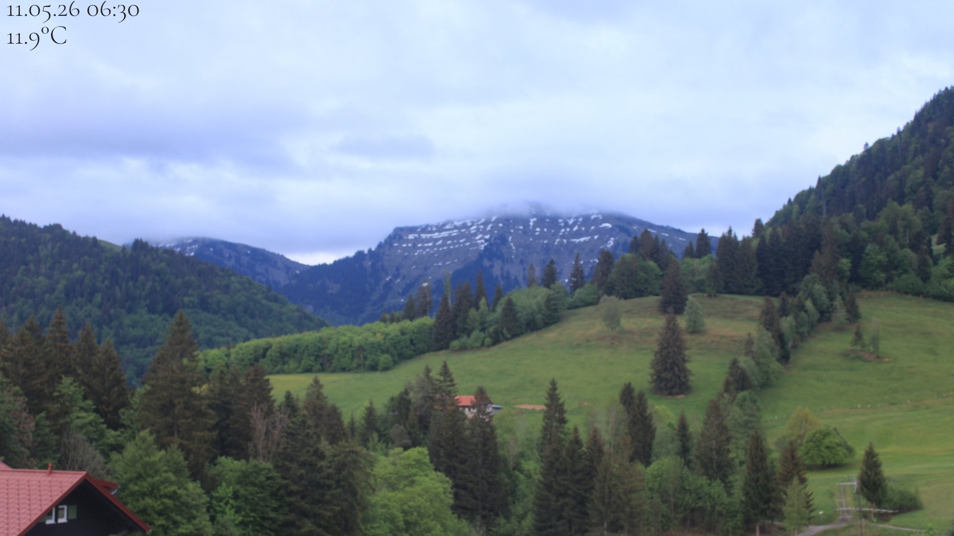 Archiv Foto Webcam Oberstaufen - Blick Hochgrat vom Biohotel Schratt