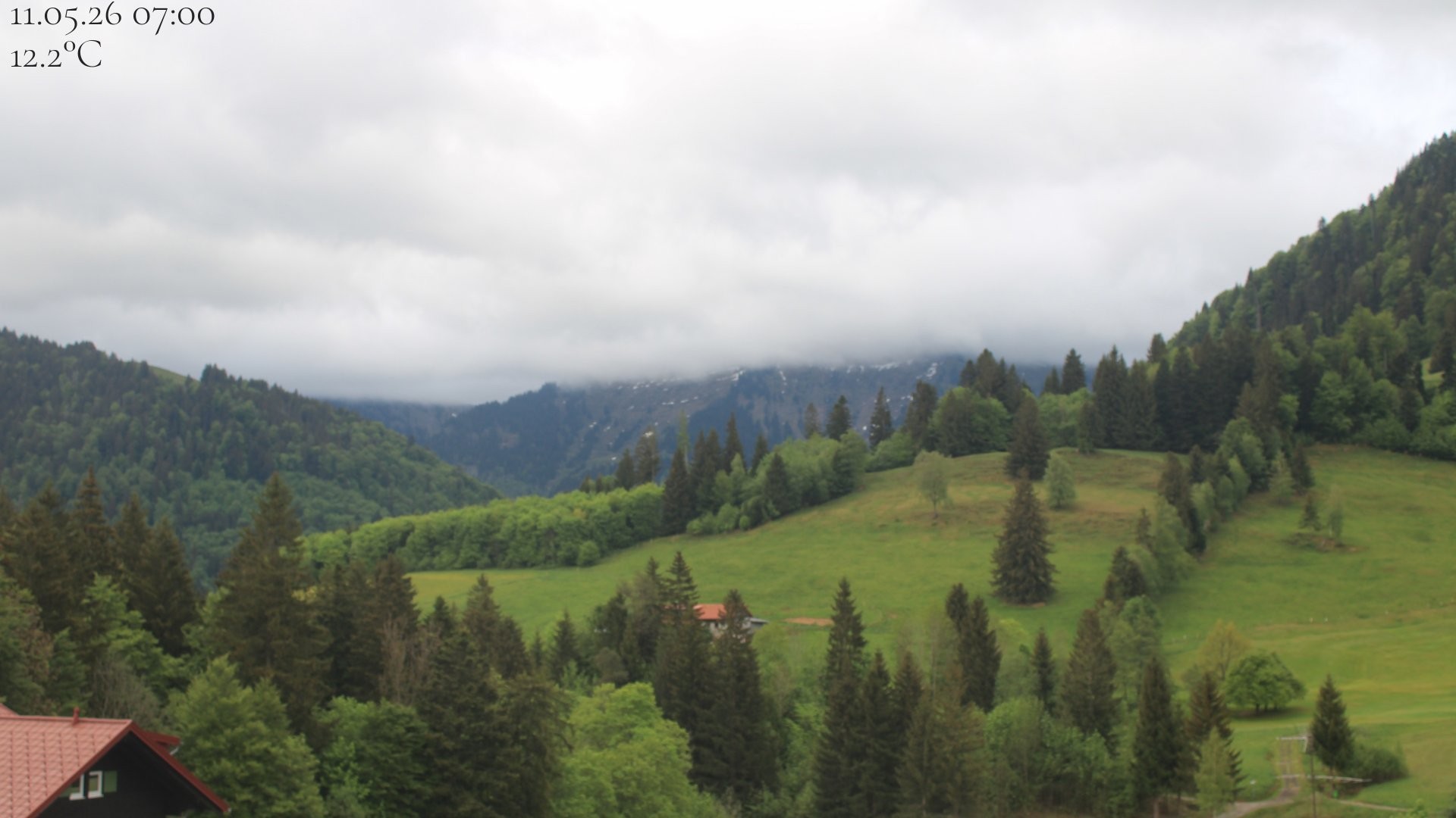 Archiv Foto Webcam Oberstaufen - Blick Hochgrat vom Biohotel Schratt
