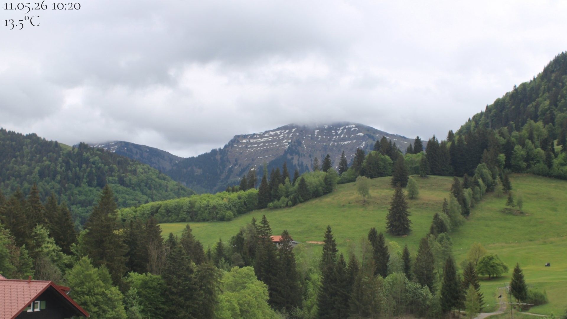 Archiv Foto Webcam Oberstaufen - Blick Hochgrat vom Biohotel Schratt
