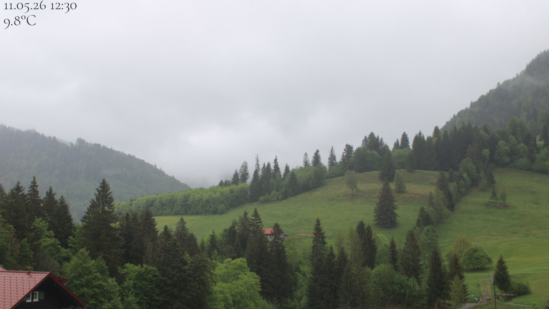 Archiv Foto Webcam Oberstaufen - Blick Hochgrat vom Biohotel Schratt