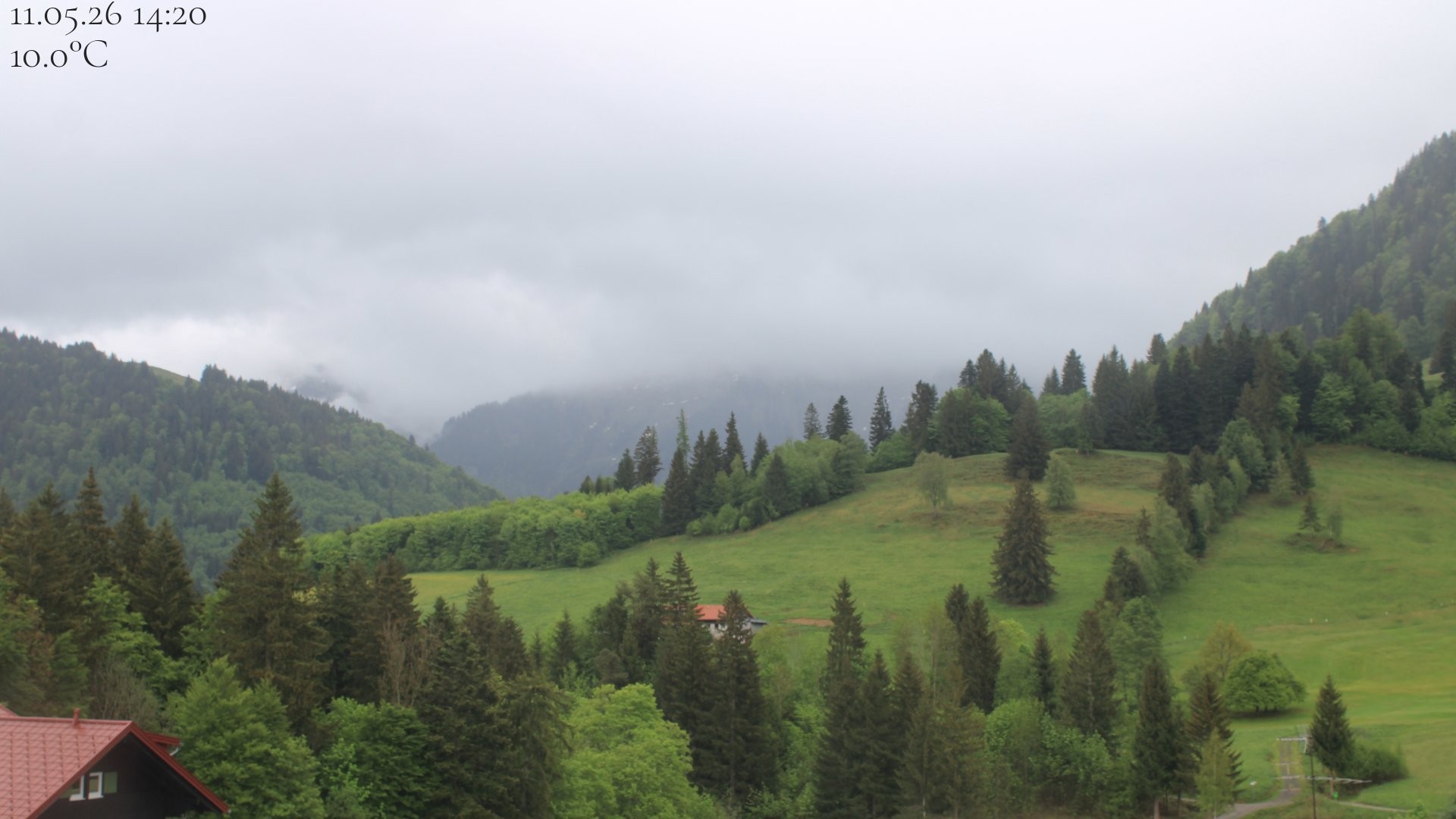 Archiv Foto Webcam Oberstaufen - Blick Hochgrat vom Biohotel Schratt