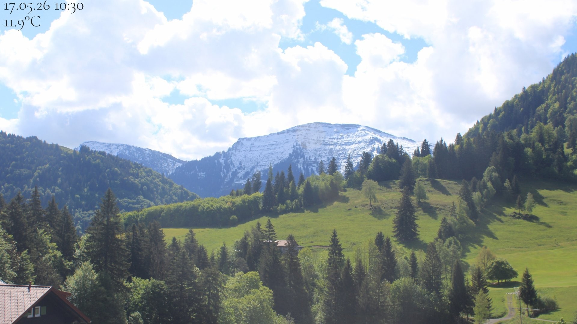Archiv Foto Webcam Oberstaufen - Blick Hochgrat vom Biohotel Schratt