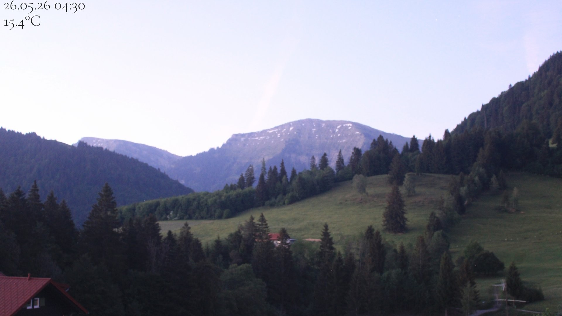 Archived image Webcam Oberstaufen - View Hochgrat from Hotel Schratt