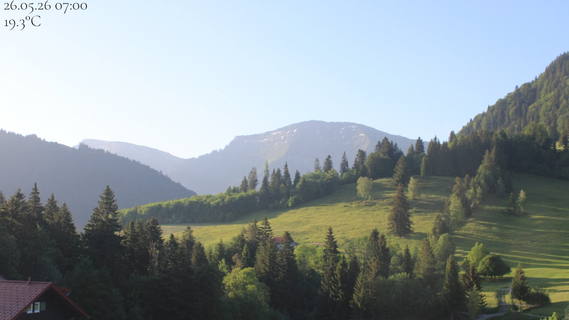 Archived image Webcam Oberstaufen - View Hochgrat from Hotel Schratt