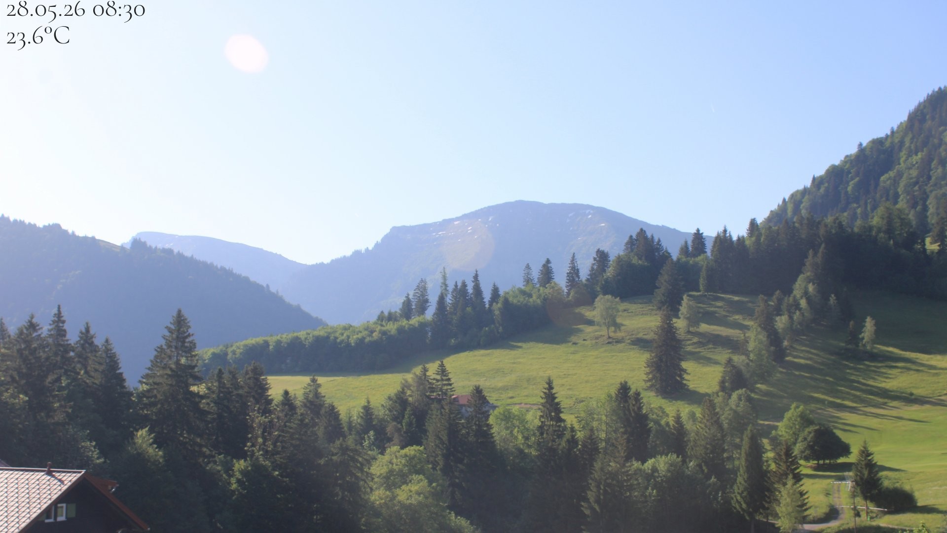 Archiv Foto Webcam Oberstaufen - Blick Hochgrat vom Biohotel Schratt