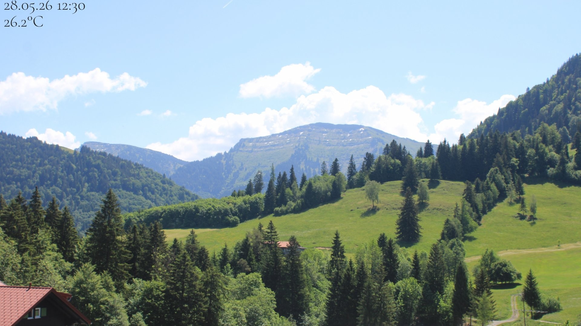 Archived image Webcam Oberstaufen - View Hochgrat from Hotel Schratt