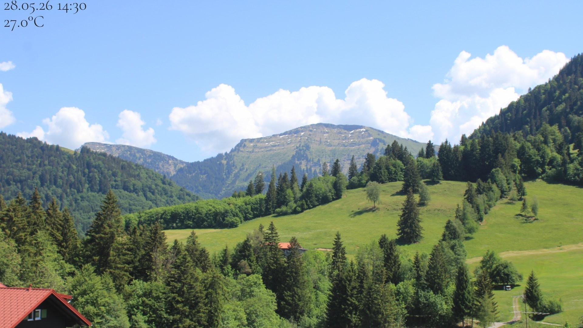 Archived image Webcam Oberstaufen - View Hochgrat from Hotel Schratt