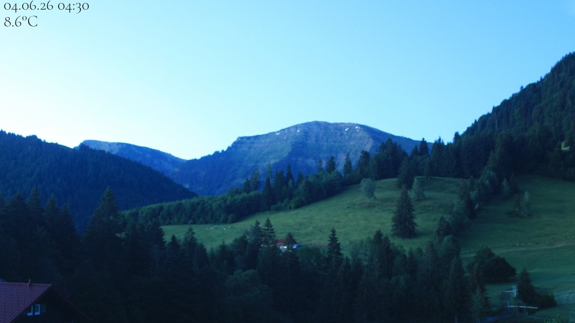 Archiv Foto Webcam Oberstaufen - Blick Hochgrat vom Biohotel Schratt