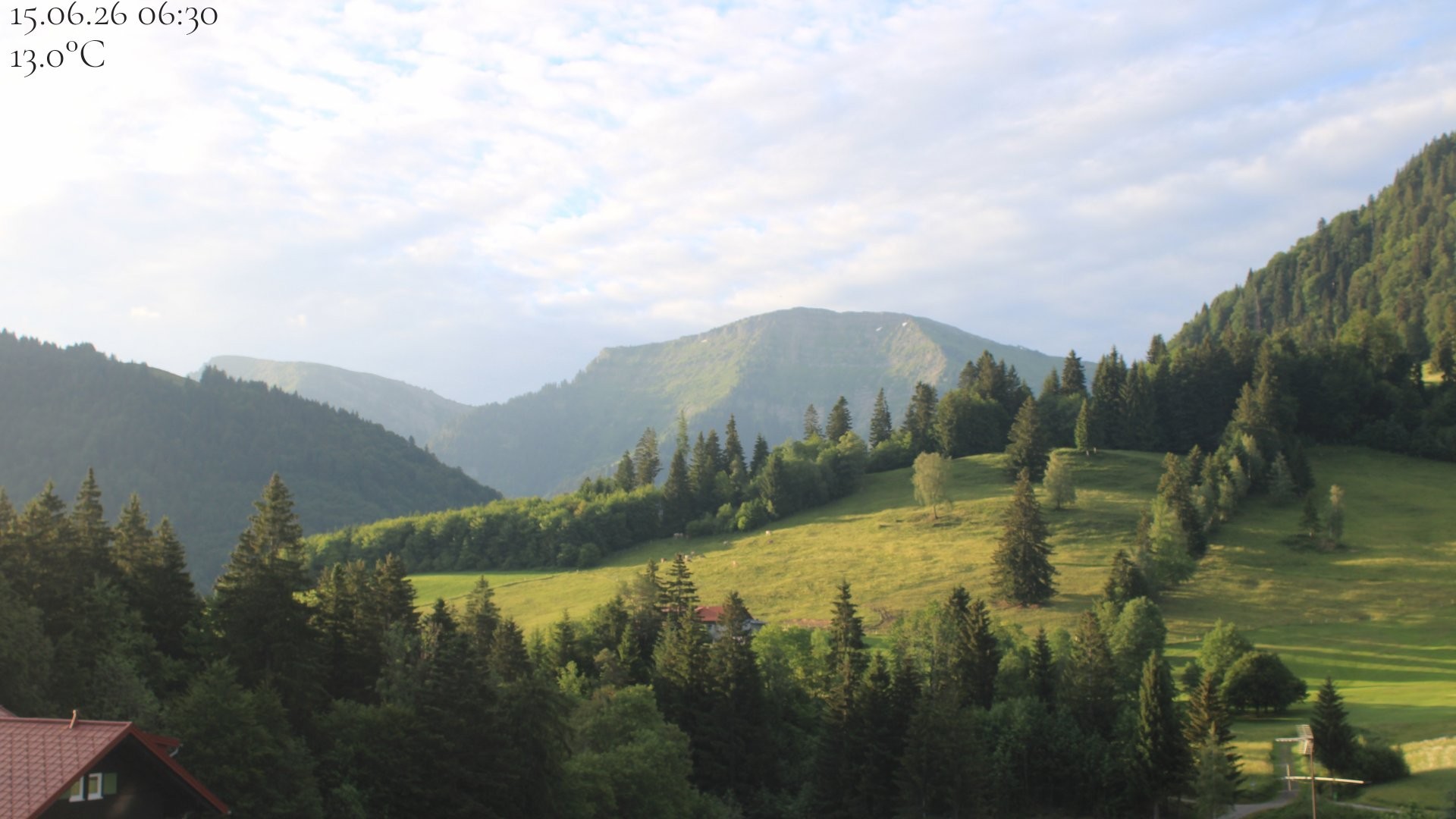Archived image Webcam Oberstaufen - View Hochgrat from Hotel Schratt