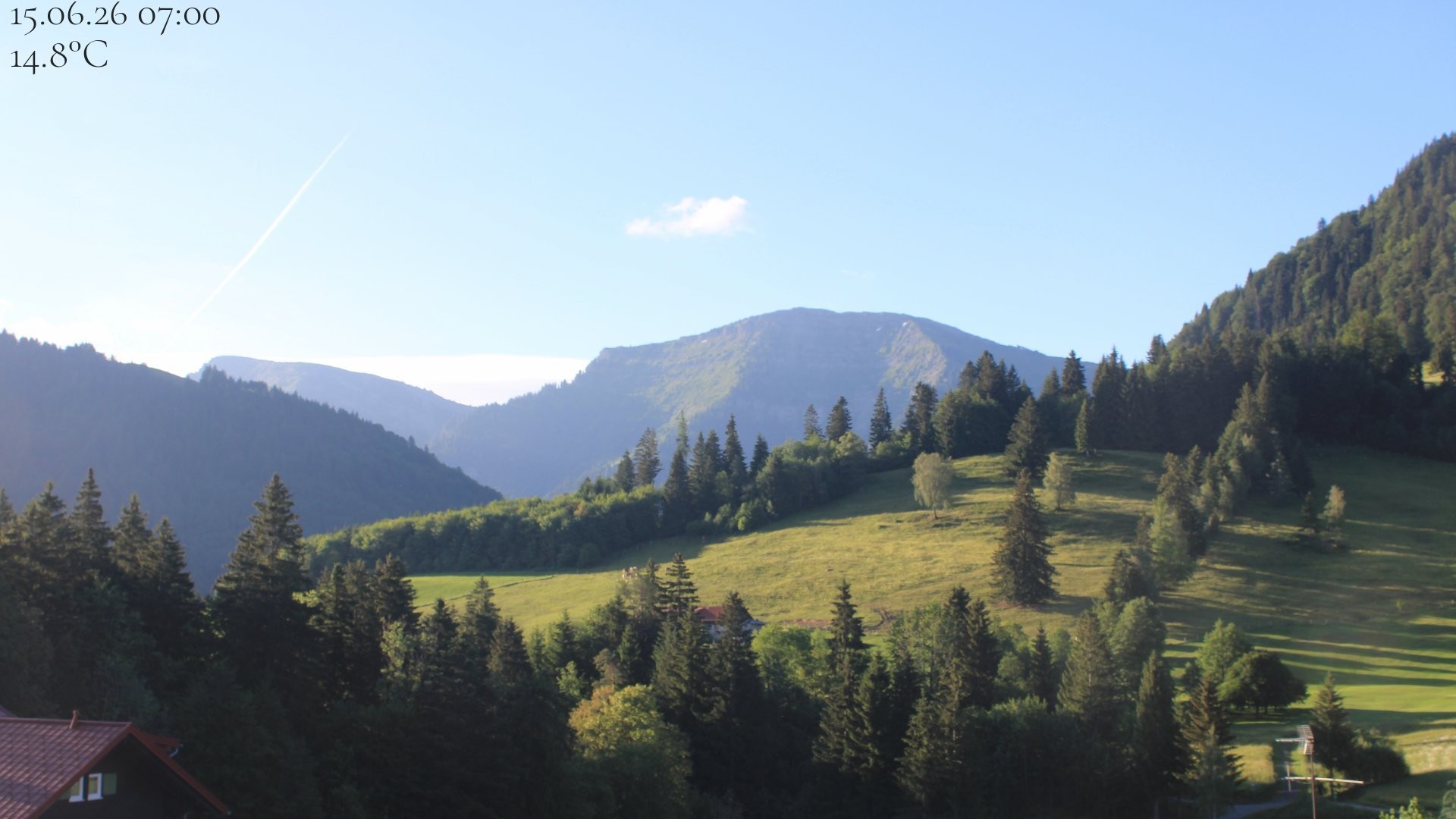 Archived image Webcam Oberstaufen - View Hochgrat from Hotel Schratt